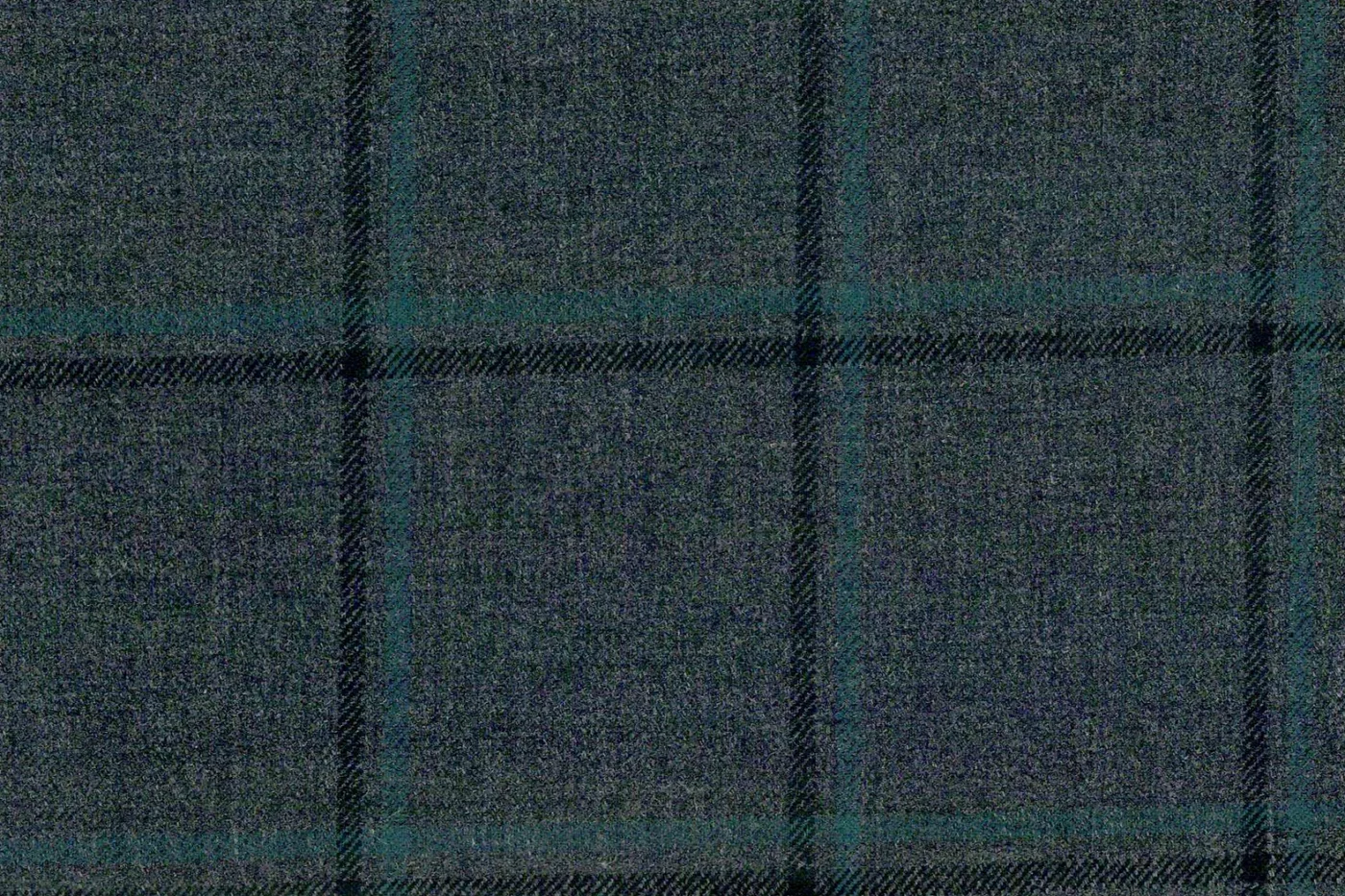 Mayfair 26580-120 GREY W/TEAL WPANE fabric swatch
