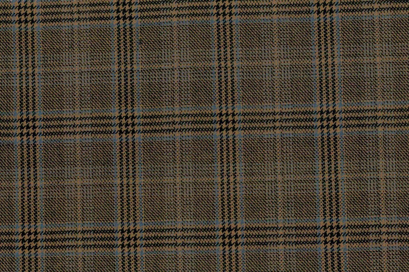 Mayfair 26728-120 BROWN W/BLUE CHECK fabric swatch