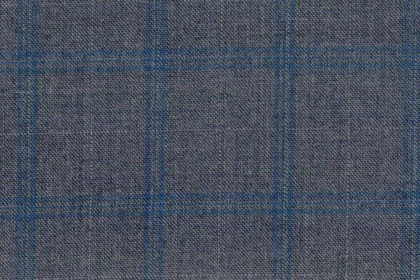 Mayfair 26754-120 DK.GREY W/BLUE CHK fabric swatch