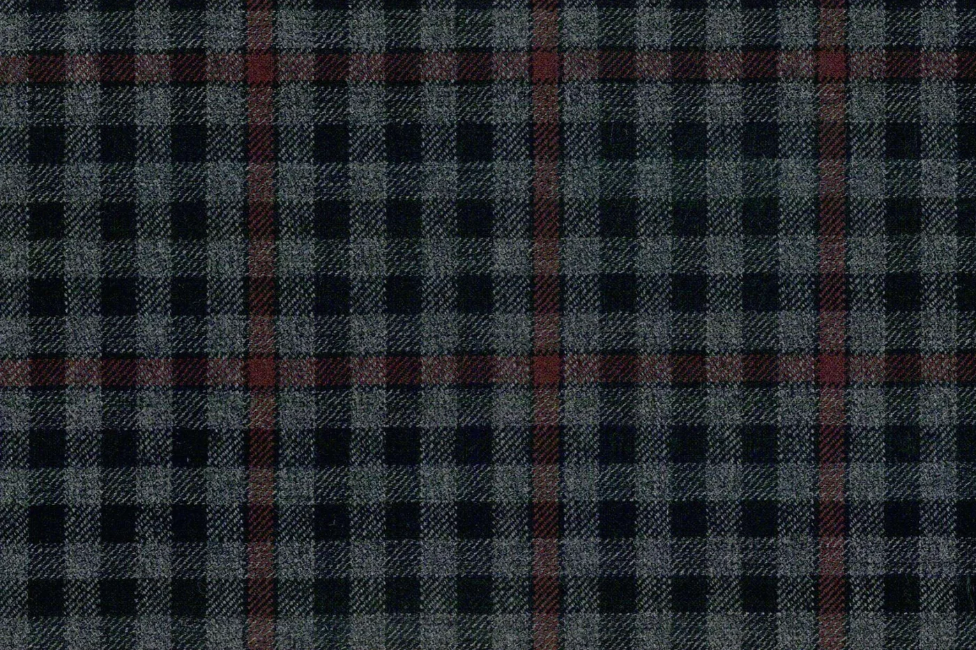 Mayfair 27200-120 GREY W/WINE CHECK fabric swatch
