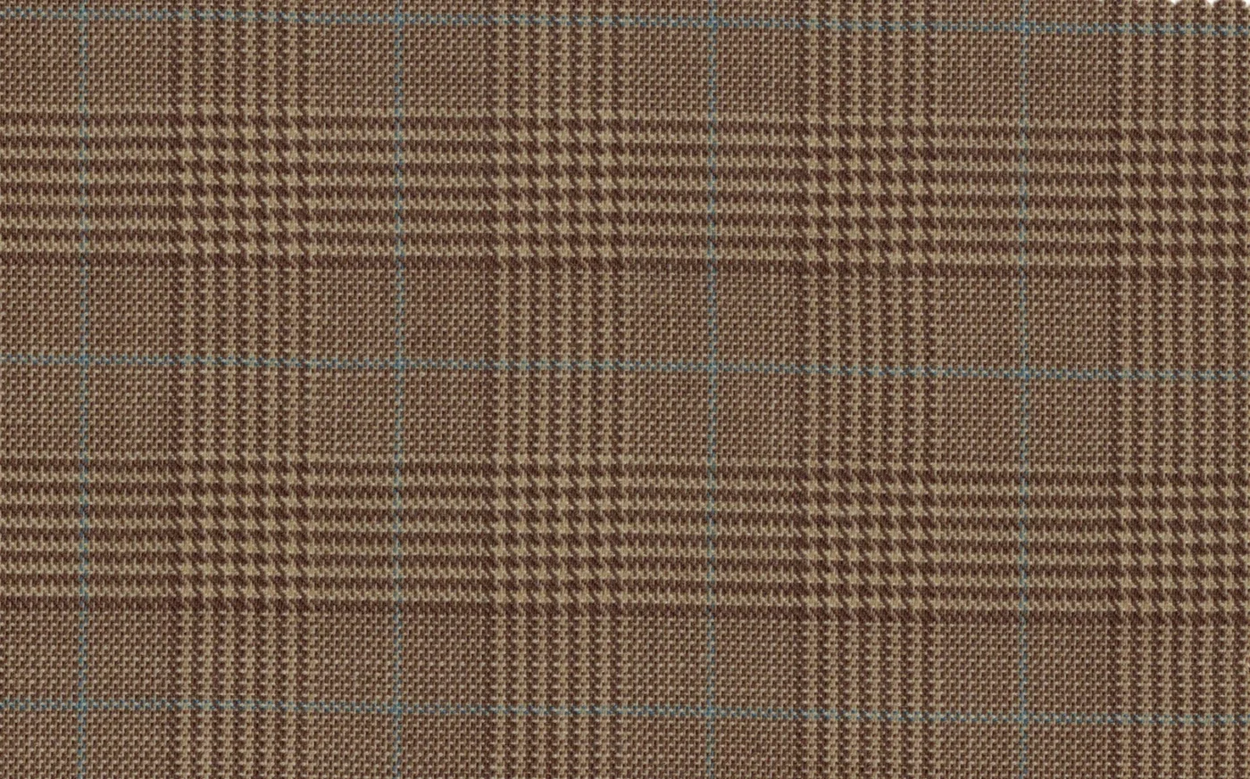 Mayfair 27290-120 TAN W/ BLUE CHECK fabric swatch