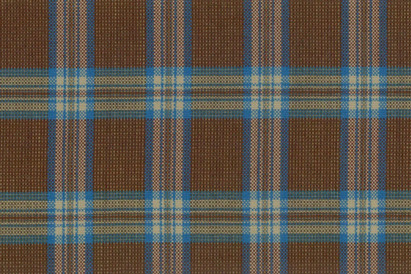 Mayfair 27541-120 CARAMEL W/BLUE CHK fabric swatch