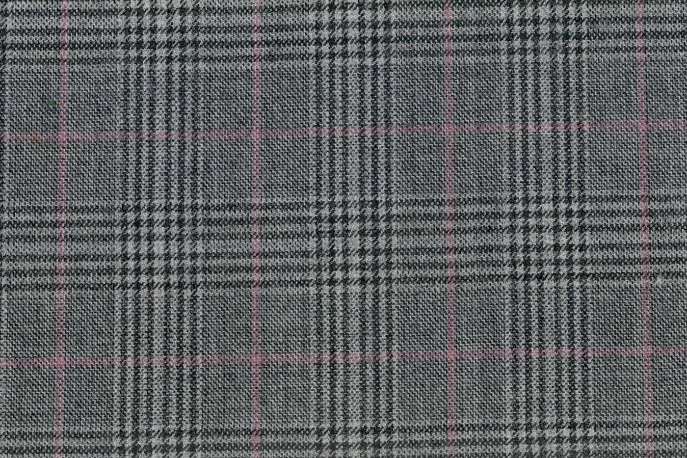Mayfair 27542-120 LT.GREY W/PINK CHK fabric swatch