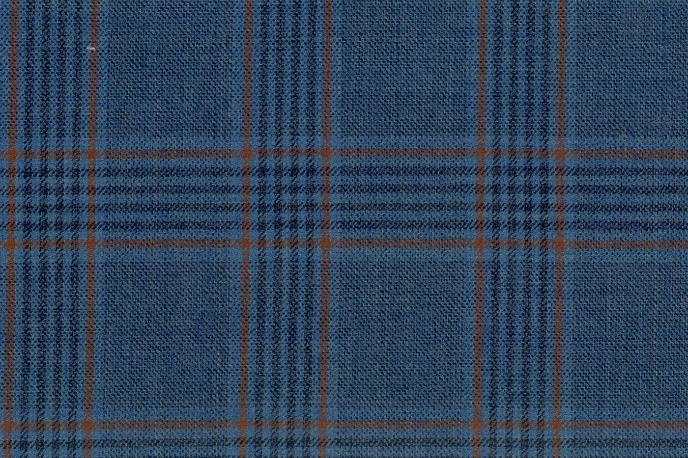 Mayfair 27549-120 M.BLUE WCOPPER CHECK fabric swatch