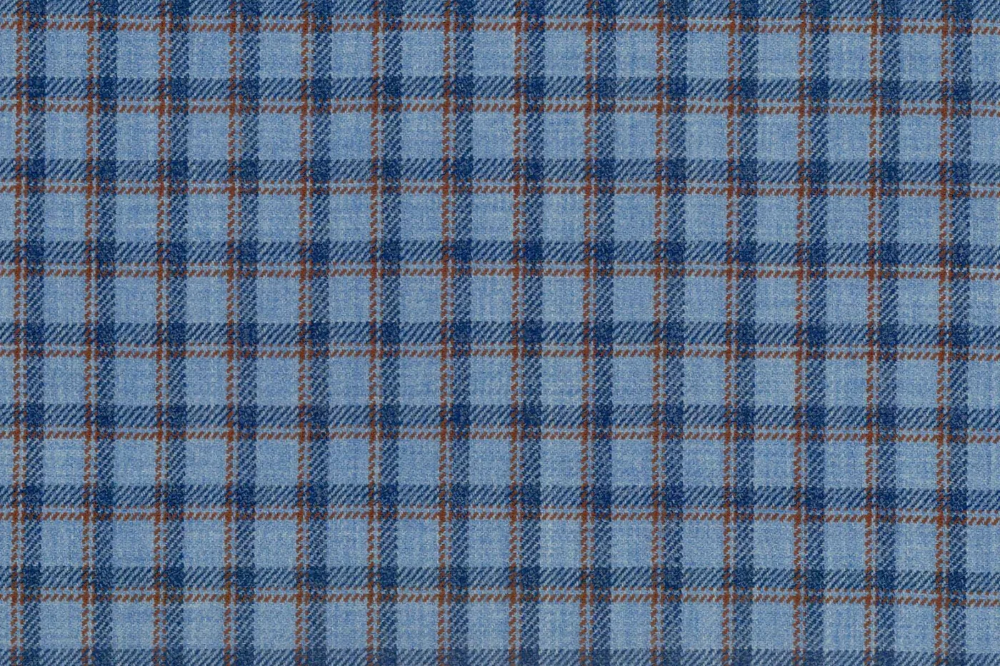 Mayfair 27555-120 L.BLUE W/CHOCO MINI CHK fabric swatch