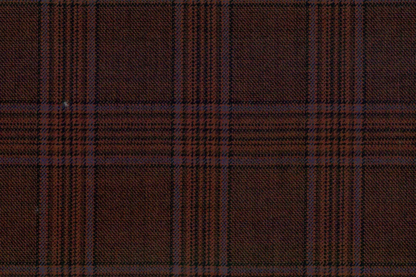 Mayfair 27556-120 BROWN W/BLUE CHK fabric swatch