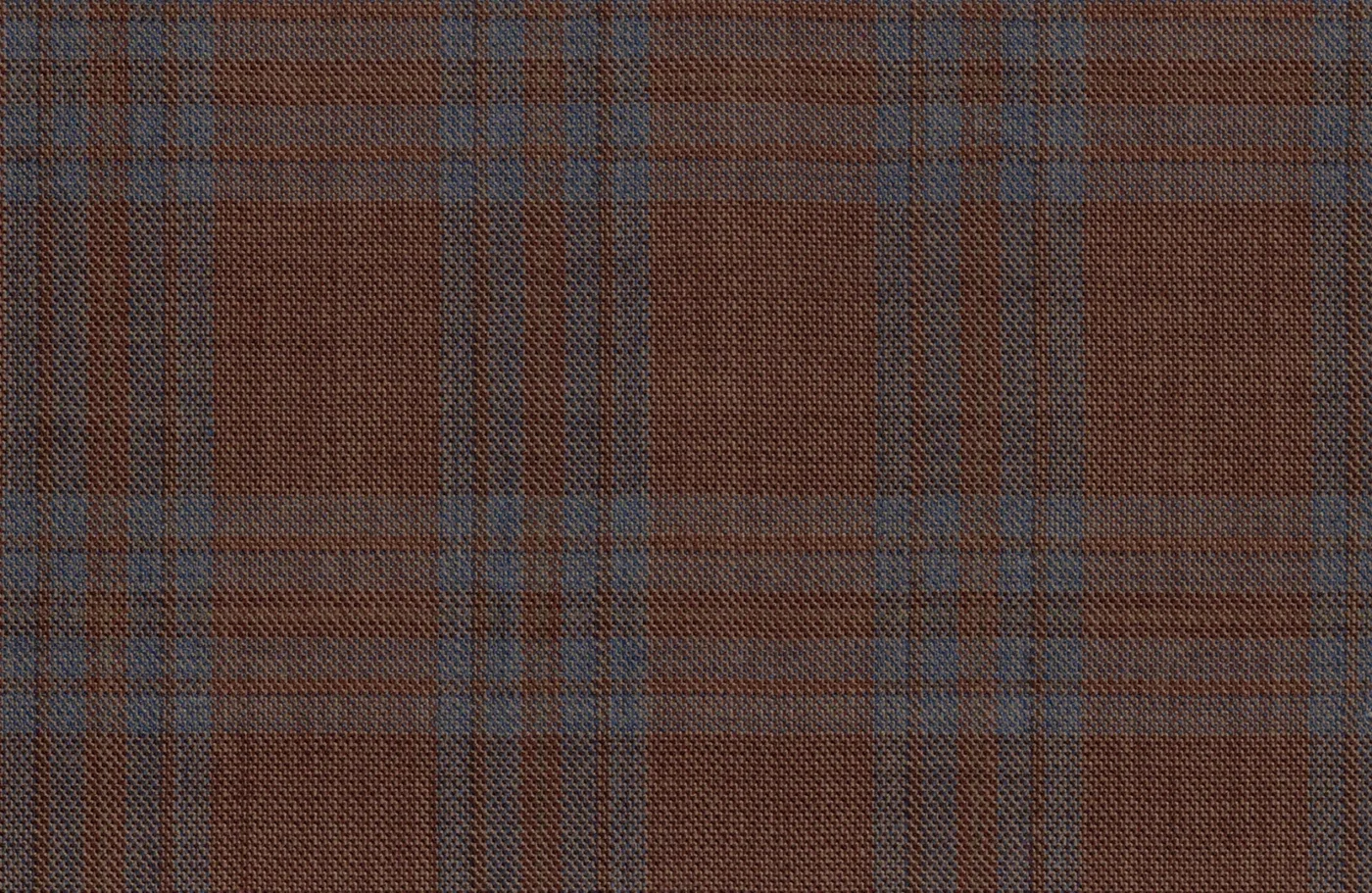 Mayfair 27565-120 MD BROWN W/BLUE WPANE fabric swatch