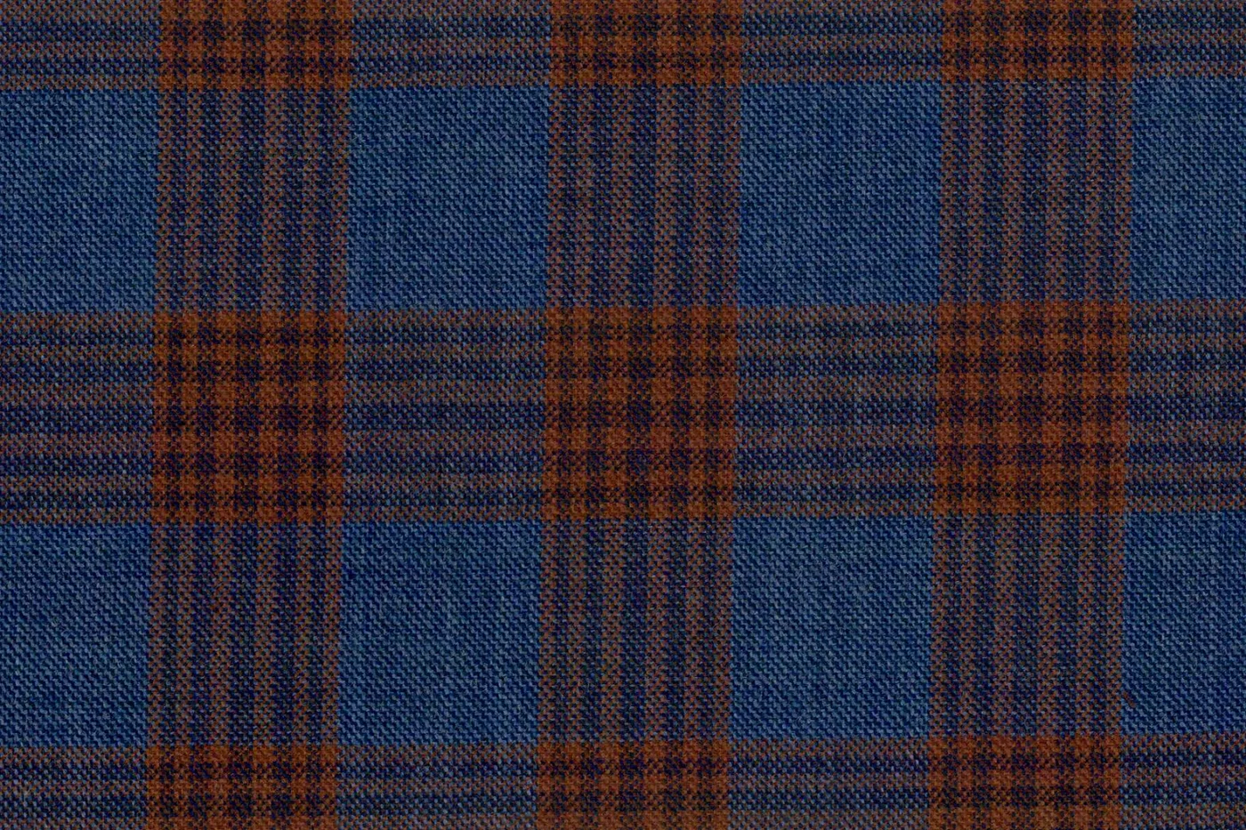 Mayfair 28074-130 MISTY BLUE W/ORANGE CHK fabric swatch