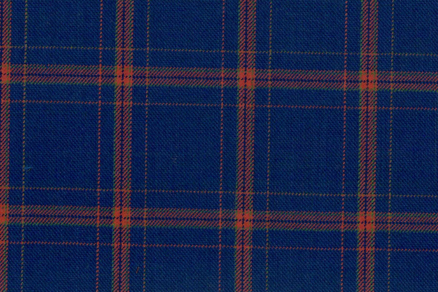 Mayfair 28075-130 COBALT BLUE W/ORANGE CHK fabric swatch
