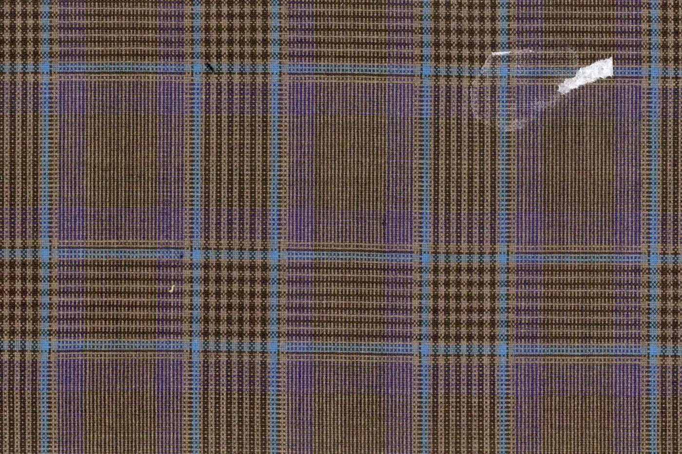 Mayfair 28321-120 MED BROWN W/BLUE CHK fabric swatch