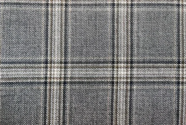 Mayfair 28779-130 LT GREY W/ CARAMEL CHECK fabric swatch