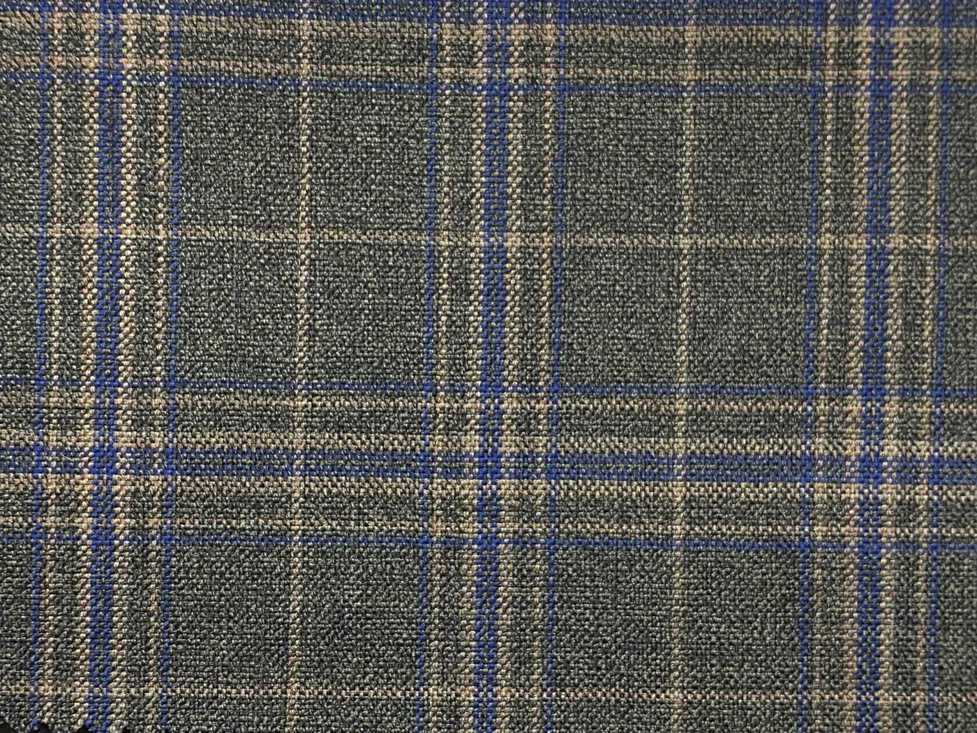 Mayfair 28782-130 OLIVE W/BLUE CHECK fabric swatch