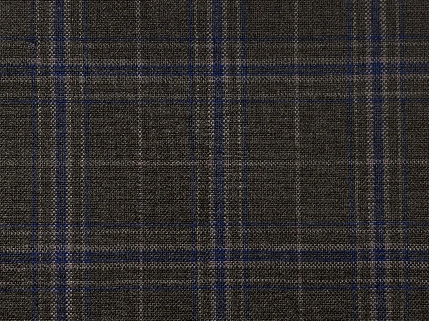 Mayfair 28783-130 BROWN W/BLUE CHECK fabric swatch