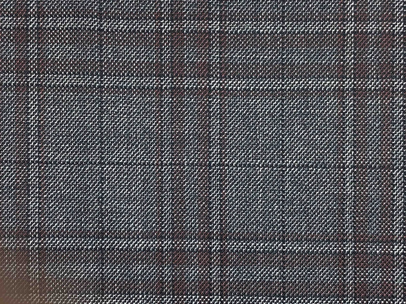 Mayfair 28784-130 GREY W/RED CHECK fabric swatch