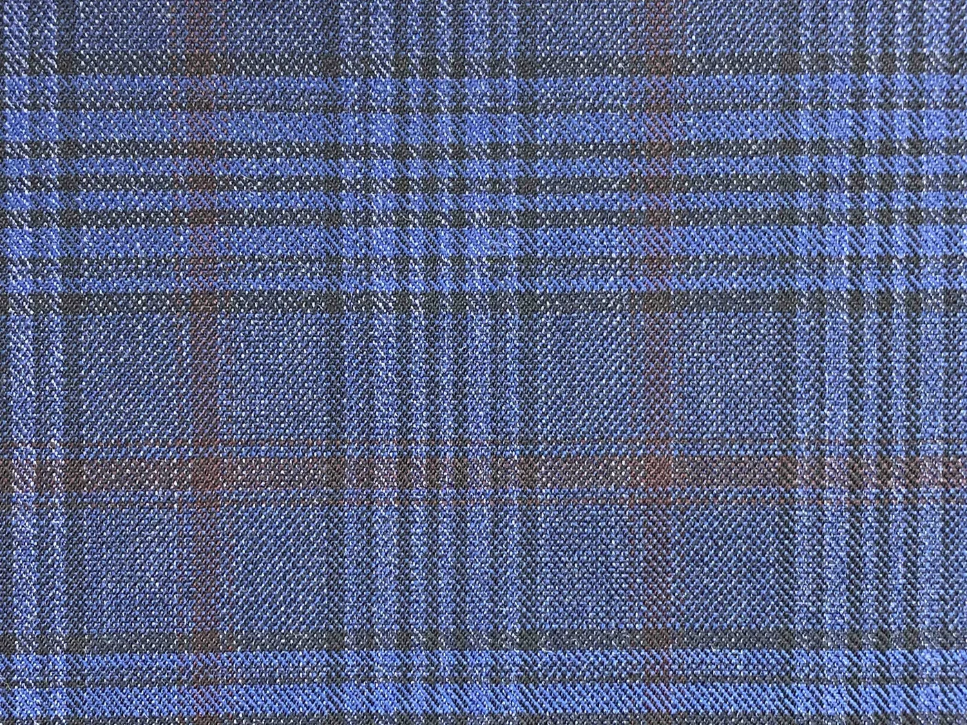 Mayfair 28786-130 BLUE W/RED CHECK fabric swatch