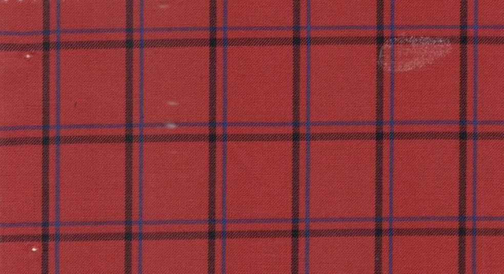 Mayfair 29961-130 Red w/ Blue Windowpane fabric swatch
