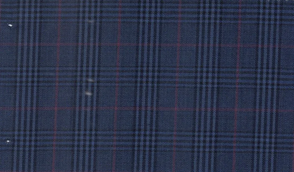 Mayfair 29969-130 Medium Blue w/ Crimson Check fabric swatch