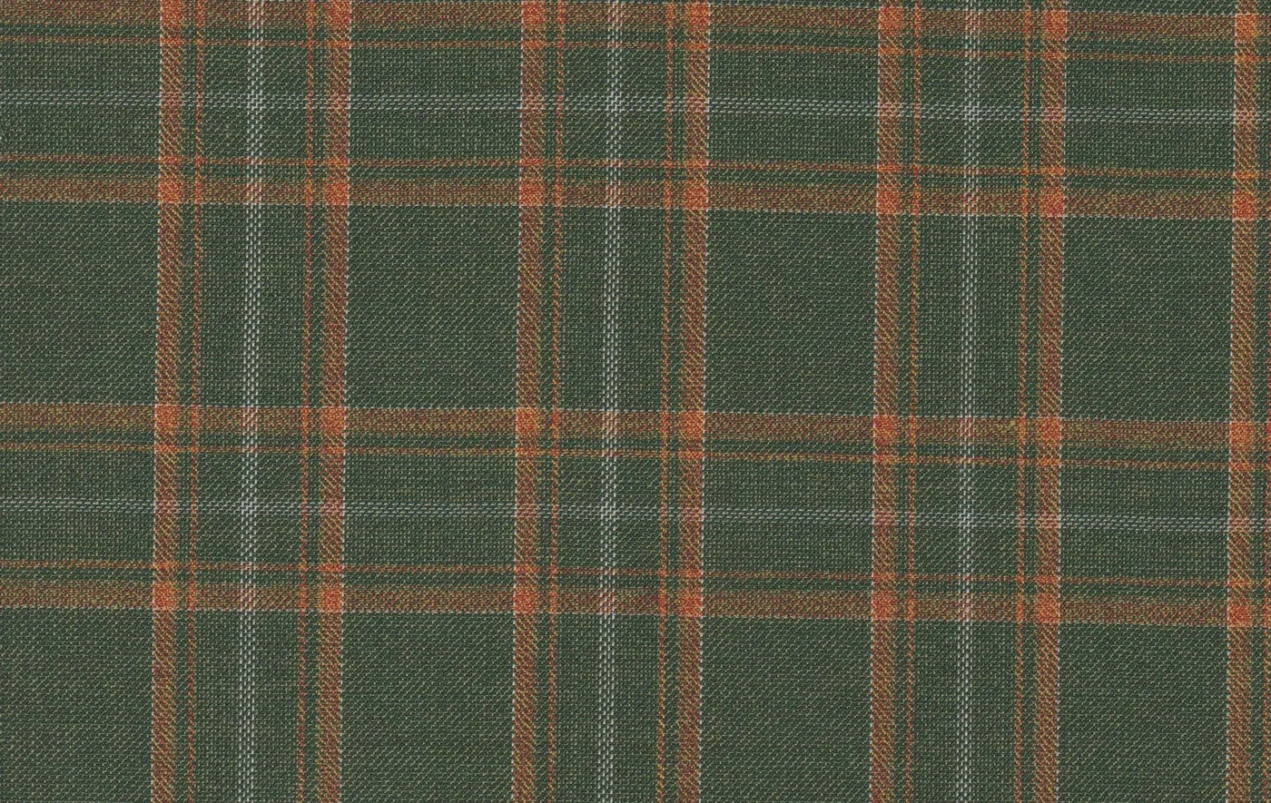 Michelangelo Sports Jacketing 28831-160 LT. GREEN W/ORANGE CHECK fabric swatch