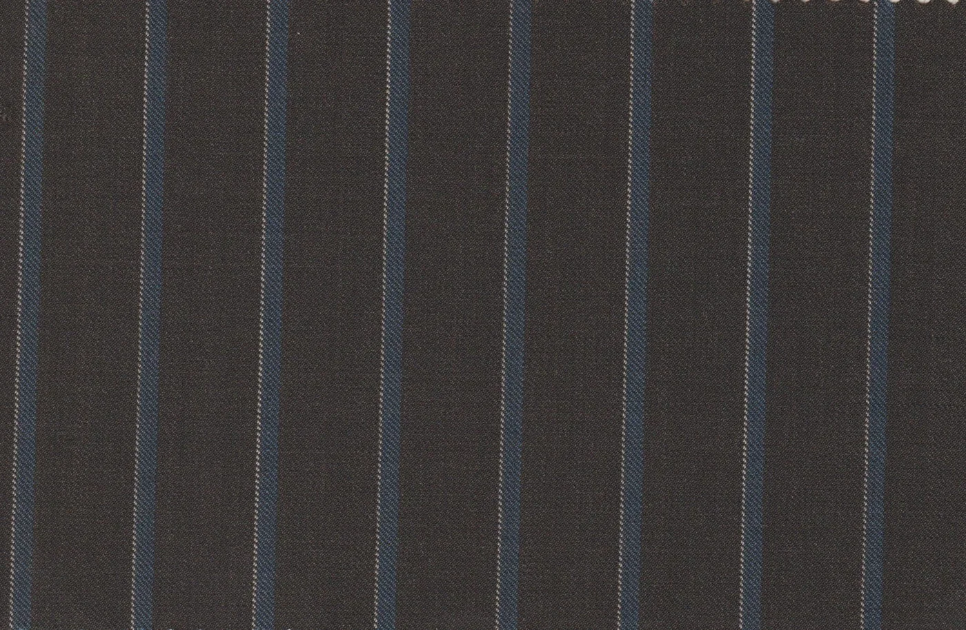 Michelangelo Sports Jacketing 28868-160 BROWN W/ BLUE WIDE STR fabric swatch
