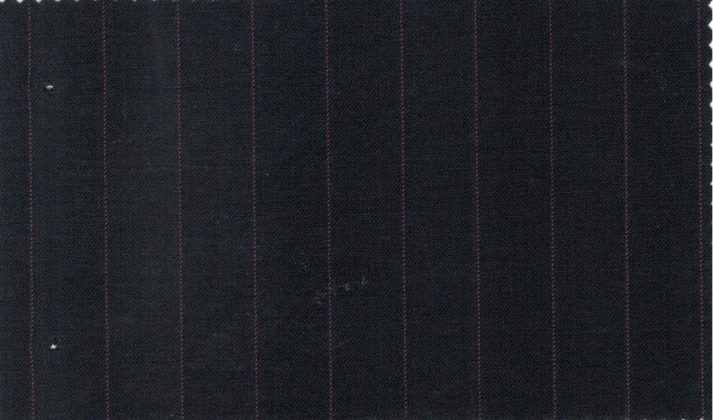 Michelangelo Stretch Wool 29838-160 Black w/ Purple Stripe fabric swatch