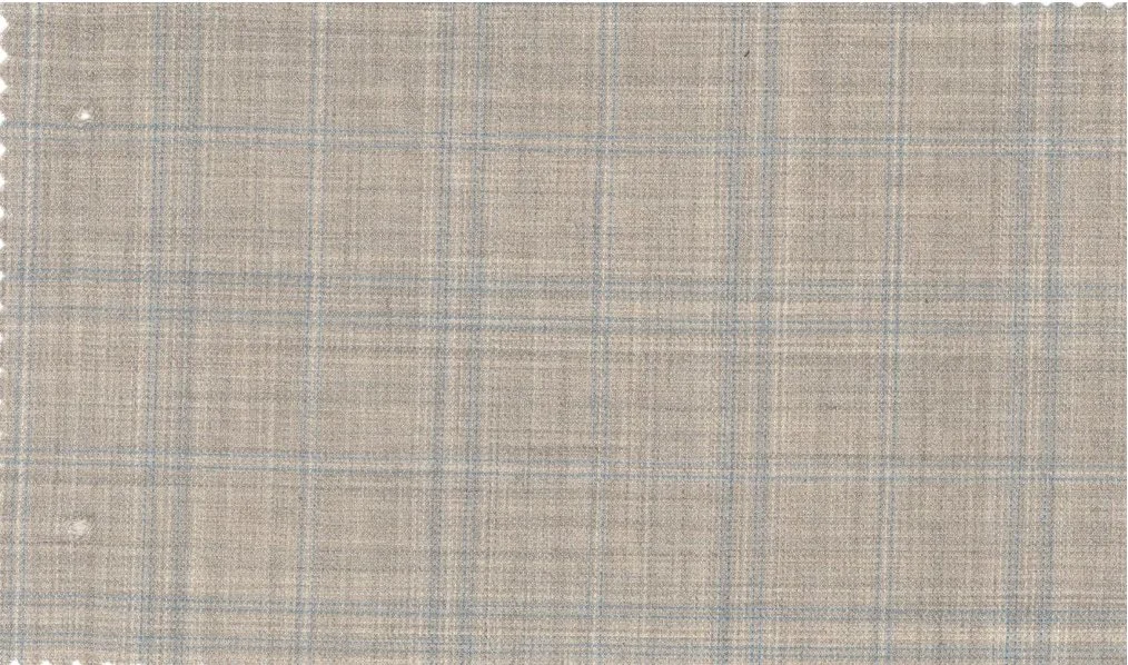 Michelangelo Stretch Wool 29846-160 Light Tan Check fabric swatch