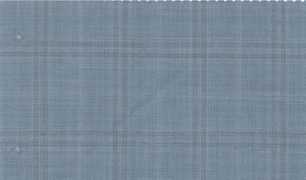 Michelangelo Stretch Wool 29848-160 Light Blue Check fabric swatch