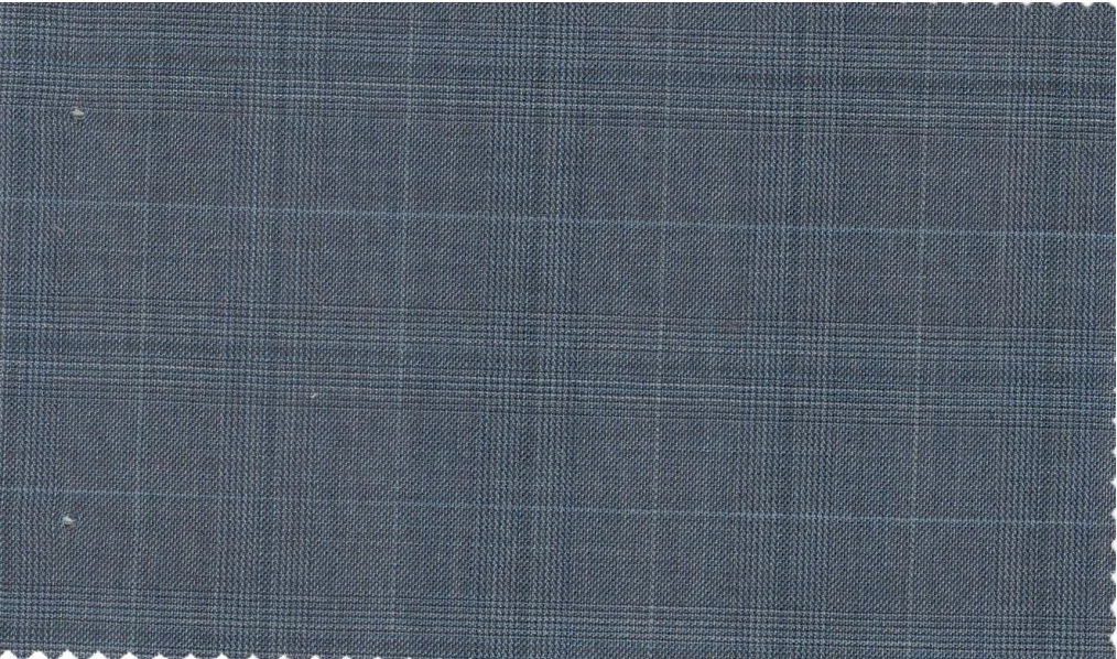 Michelangelo Stretch Wool 29850-160 Light Blue Check fabric swatch