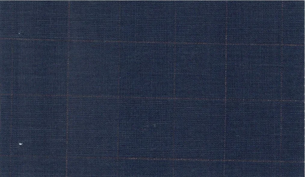 Michelangelo Stretch Wool 29854-160 Blue w/ Crimson Check fabric swatch