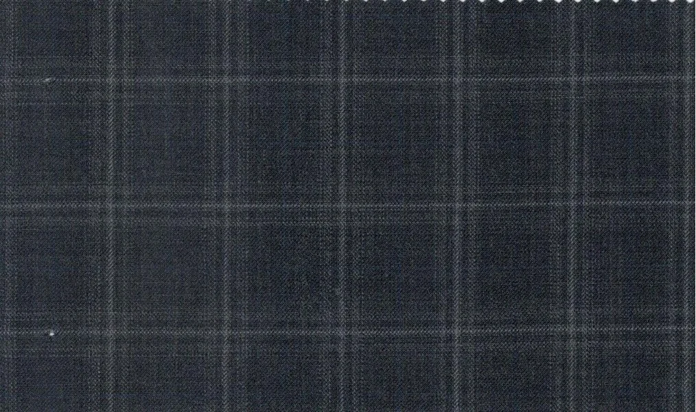 Michelangelo Stretch Wool 29856-160 Grey Windowpane fabric swatch