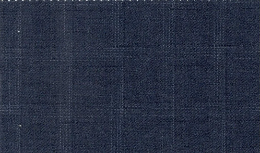 Michelangelo Stretch Wool 29859-160 Blue Windowpane fabric swatch