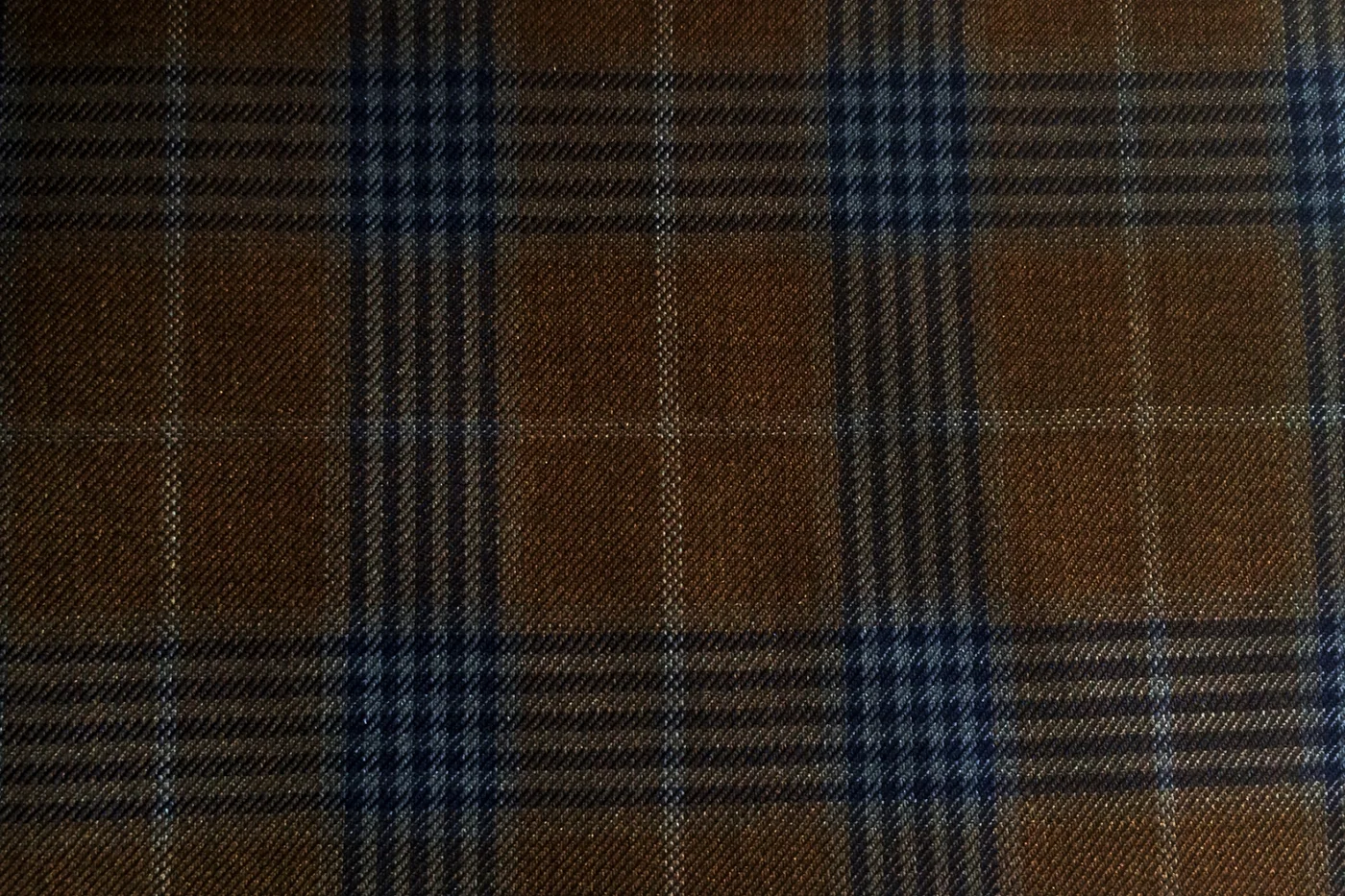 Napoli Four Seasons 27370-180 BROWN W/BLUE CHECK fabric swatch