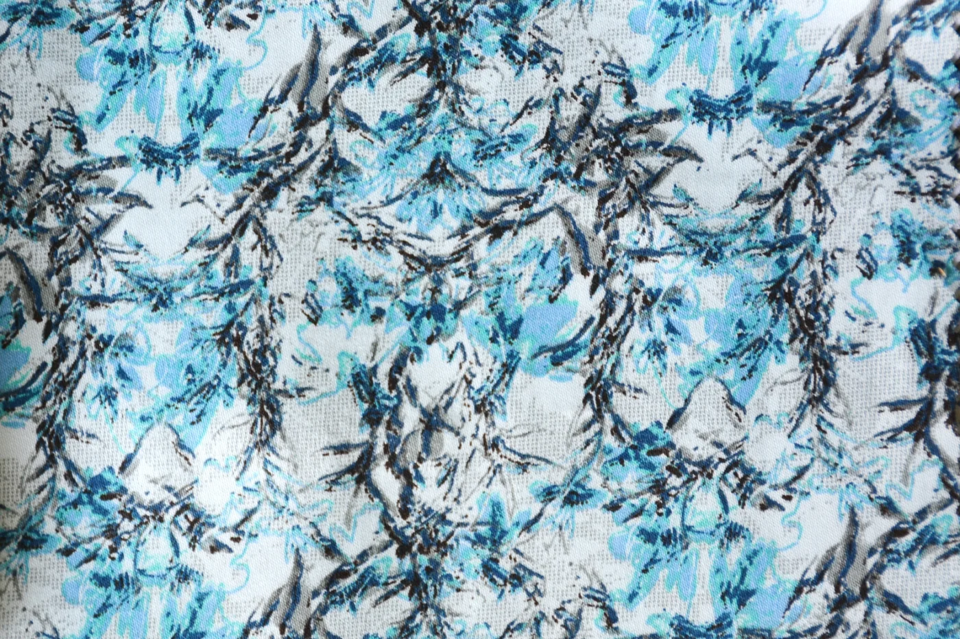 RD Shirting 28123-65 BLUE FLORAL fabric swatch