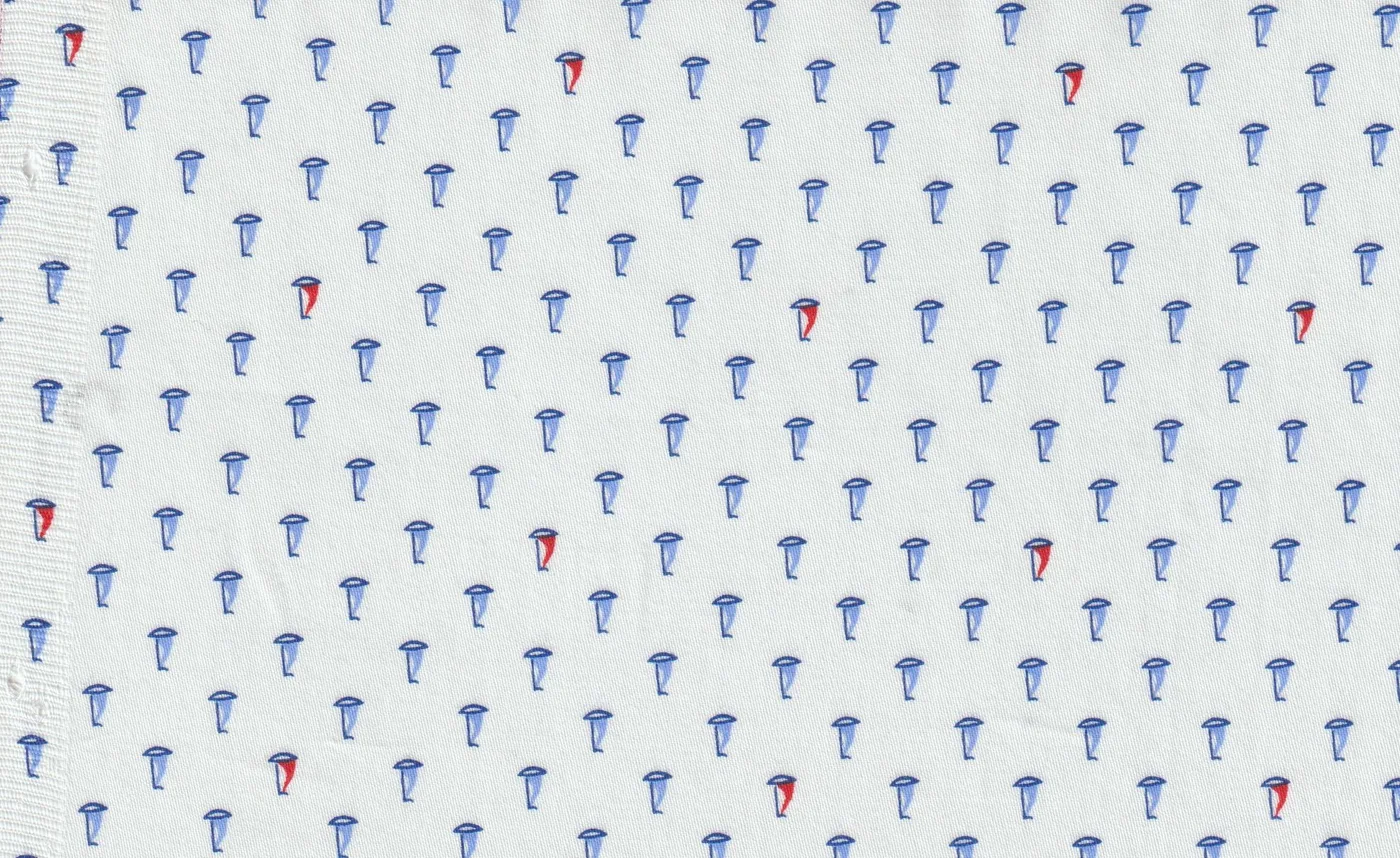 RD Shirting 28918-65 WHITE SAILBOAT fabric swatch