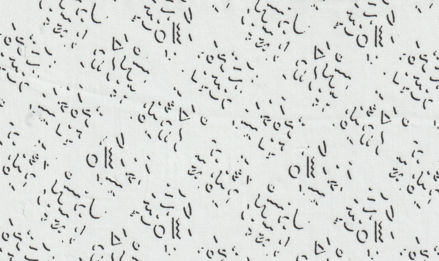 RD Shirting 28927-65 WHITE SQUIGGLES fabric swatch