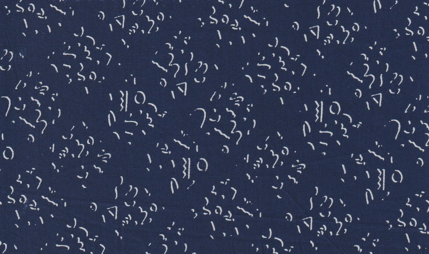 RD Shirting 28928-65 NAVY SQUIGGLES fabric swatch