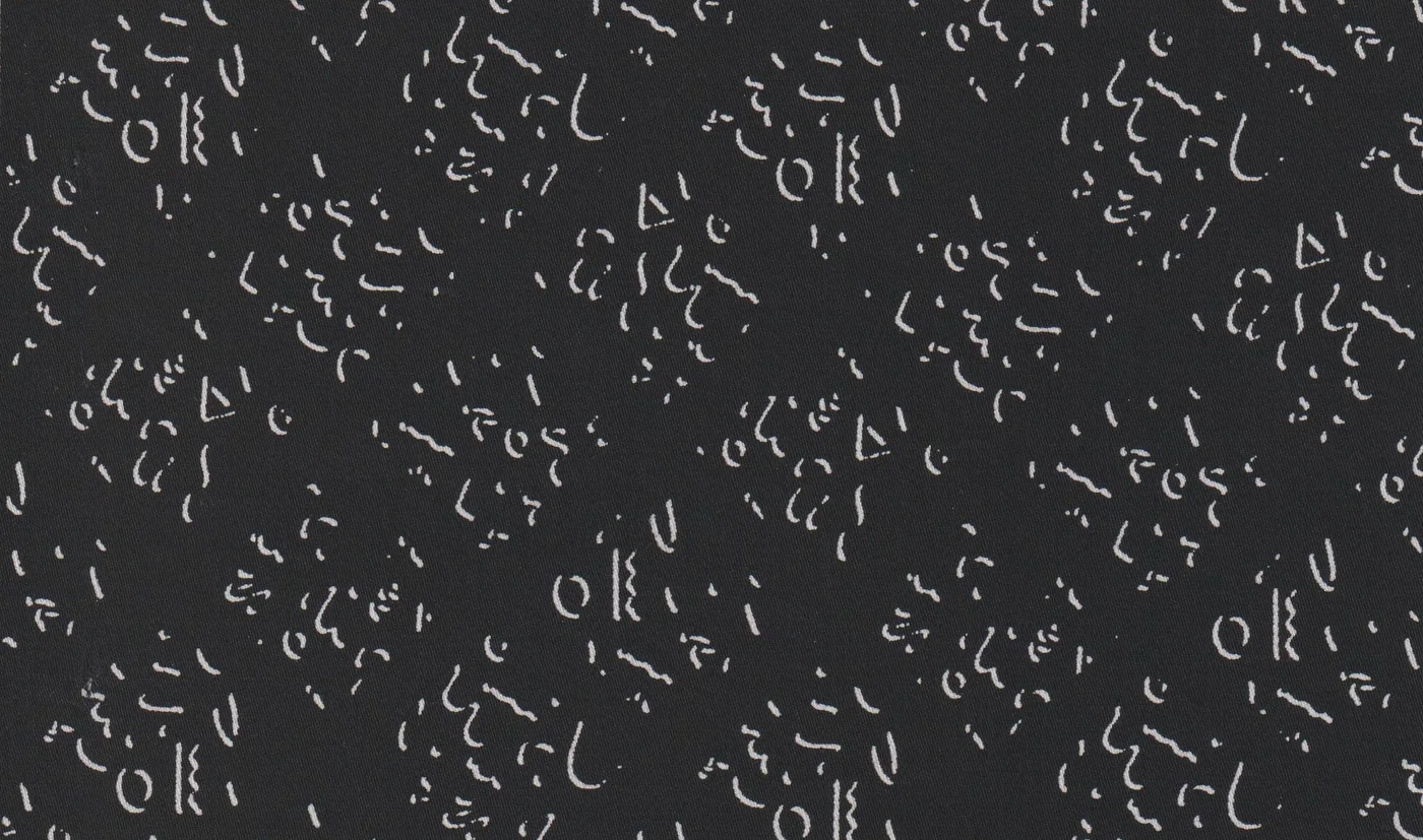 RD Shirting 28929-65 BLACK SQUIGGLES fabric swatch