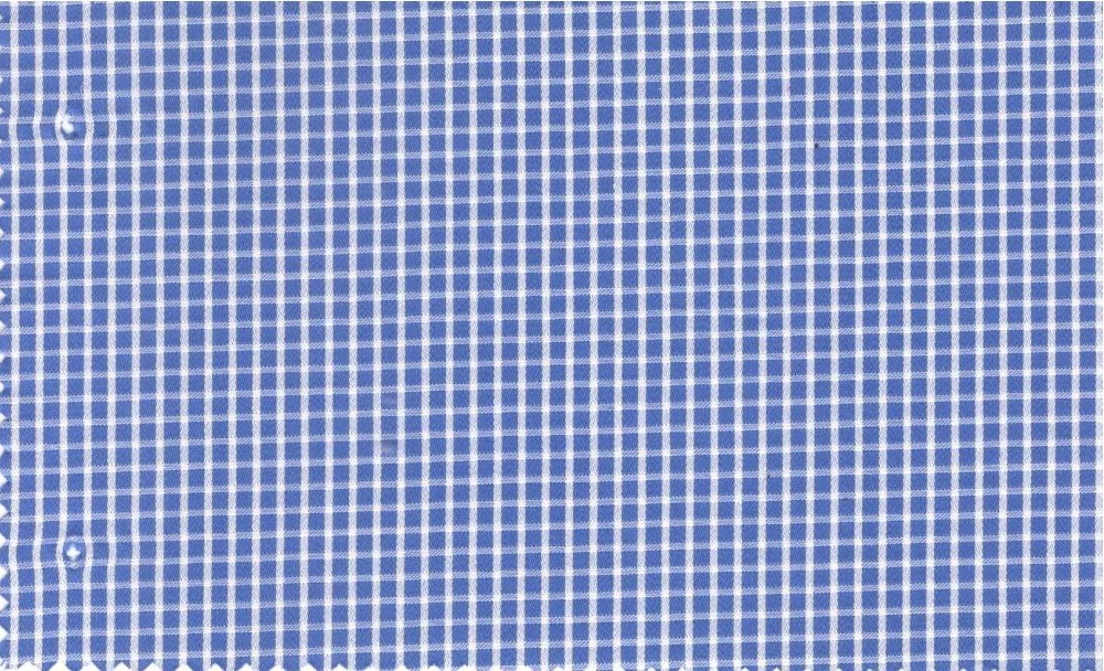 RD Shirting 29374-72 Medium Blue Check fabric swatch