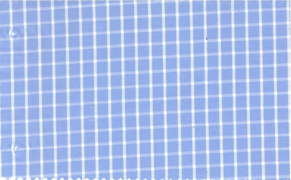 RD Shirting 29376-72 Light Blue Check fabric swatch