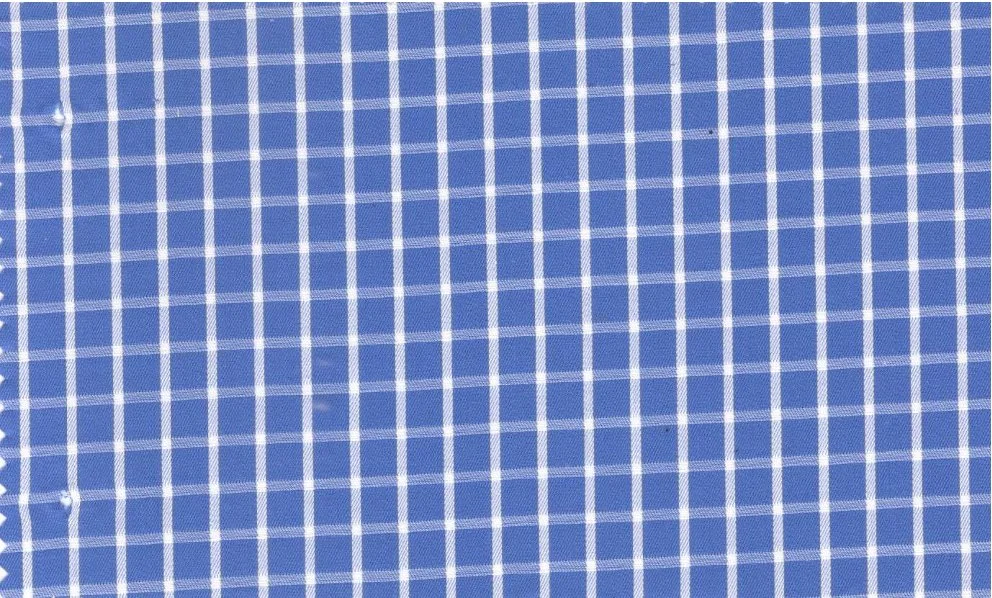 RD Shirting 29377-72 French Blue Check fabric swatch