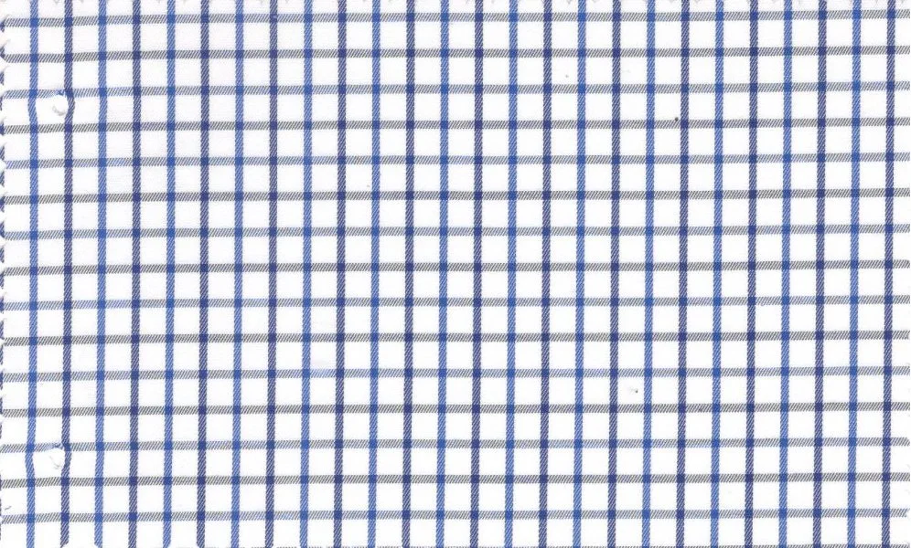 RD Shirting 29381-72 Blue & Blue Check fabric swatch