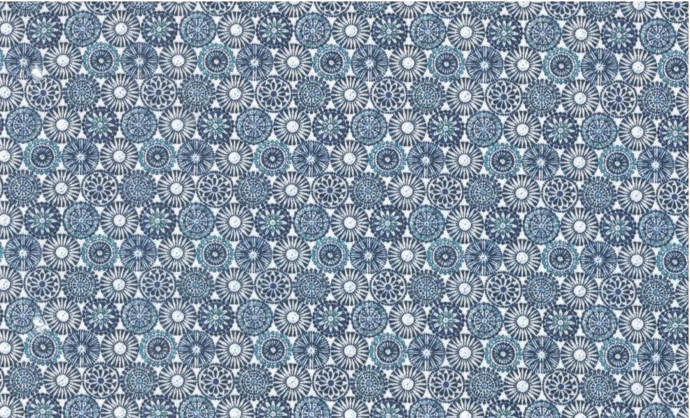 RD Shirting 29574-78 Blue Geometric fabric swatch