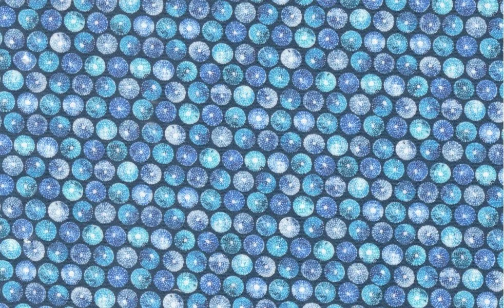 RD Shirting 29576-78 Blue w/ Blue Circles fabric swatch