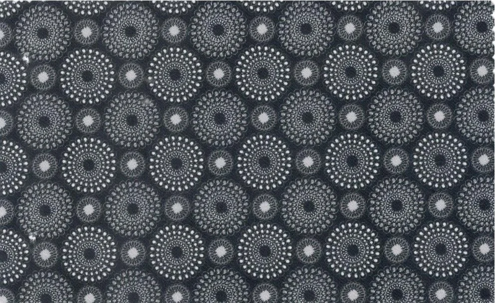 RD Shirting 29578-78 Black Pinwheel fabric swatch