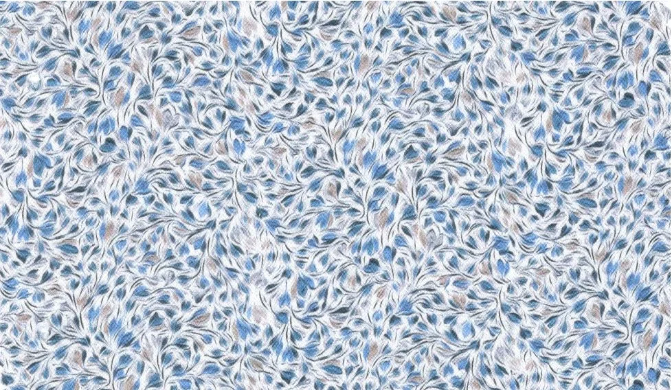 RD Shirting 29602-78 Blue Petals fabric swatch