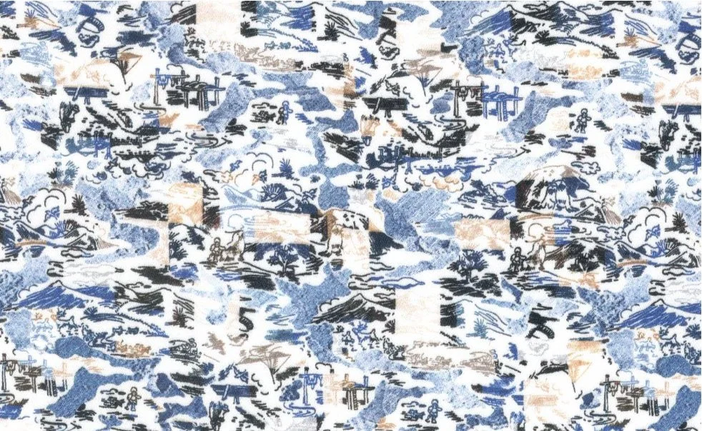 RD Shirting 29606-78 Brown Landscape fabric swatch