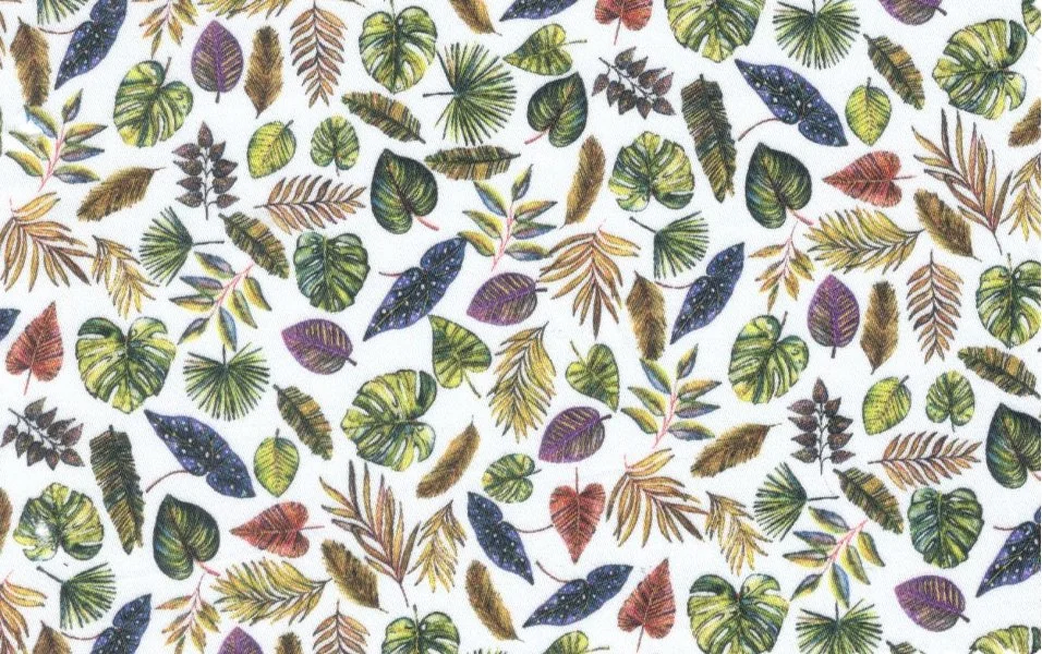 RD Shirting 29613-78 Fancy Leaves fabric swatch
