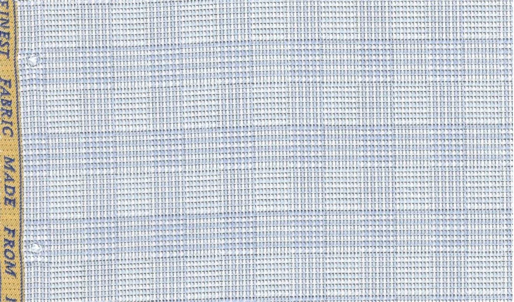 RD Shirting 30130-75 Blue Check fabric swatch
