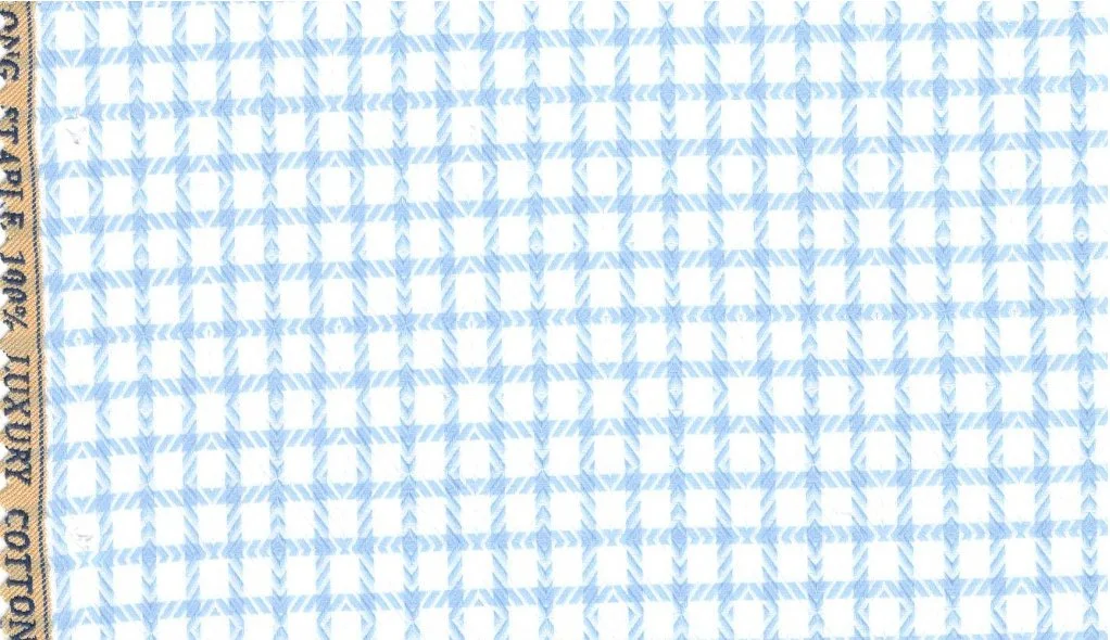 RD Shirting 30136-75 Blue Windowpane fabric swatch