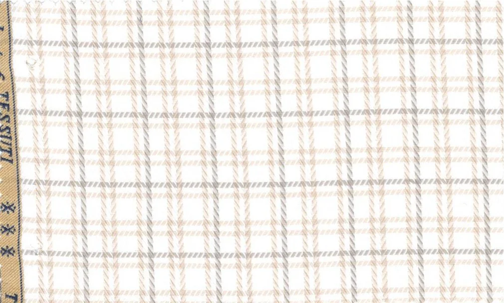 RD Shirting 30141-75 Beige Check fabric swatch