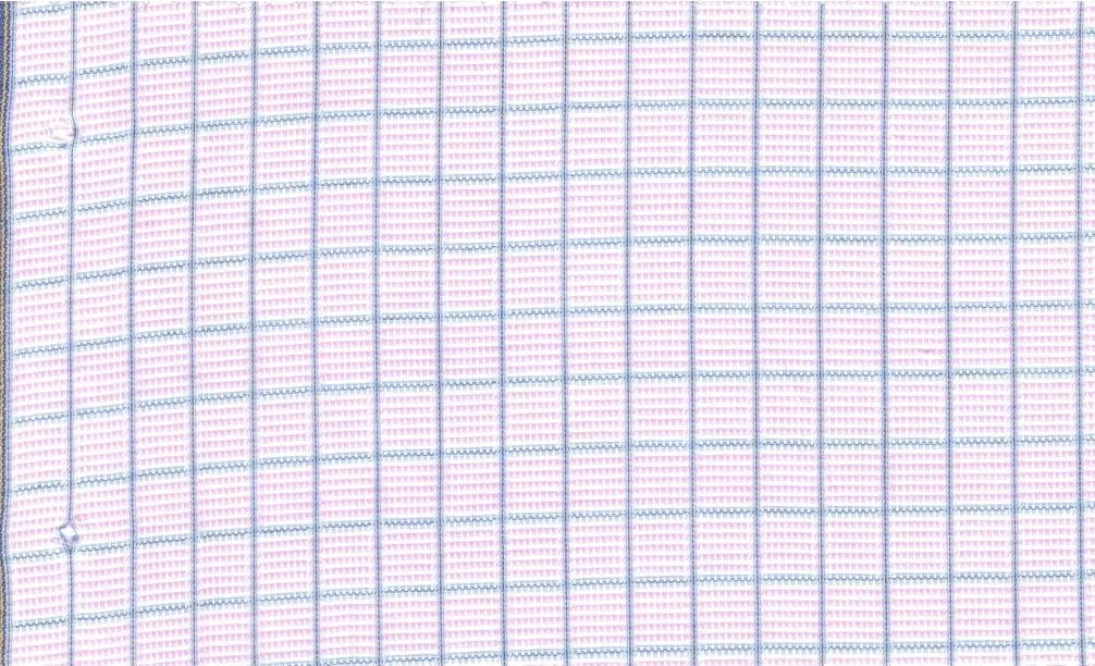 RD Shirting 30145-75 Pink w/Blue Check fabric swatch